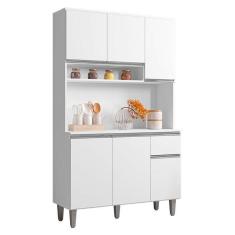 Armário Para Cozinha Kit Márcia Branco Brilho - Ajl