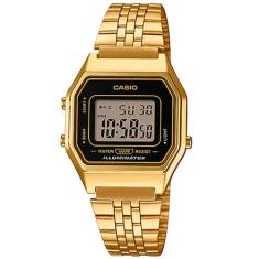 Relógio casio feminino vintage dourado la680wga-1df