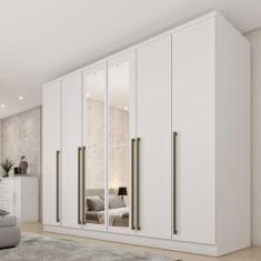Guarda Roupa Casal 6 Portas 8 Gavetas com Espelho Portugal 270cm Yesca
