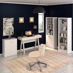 Conjunto Home Office Escrivaninha Balcão 2 portas e 2 Estantes Tecno Mobili Tecno Mobili Branco
