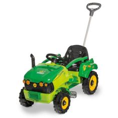 Quadriciclo Infantil Trator Carrinho De Passeio Com Proteção Empurrador Buzina Pedal 2 EM 1 + KIT FERRAMENTA