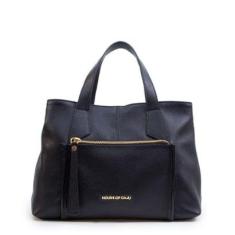 BOLSA FEMININA EM COURO ALÇA DE MÃO SÁLVIA "FABIANNE CARVALHO"-Feminino