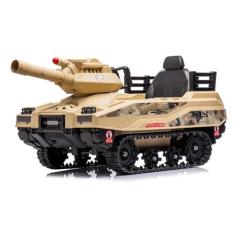 Carrinho Elétrico Mini Tanque com Som Luz e Disparador de Munição Camuflado Amarelo G31 - Gran Belo