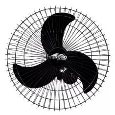 Ventilador De Parede Oscilante 60cm Preto Turbão 200W Bivolt, Bivolt