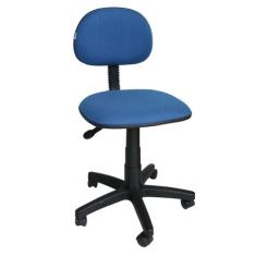 Cadeira Secretária Giratória Pistão a Gás tecido - Abeflex, Azul, Gira