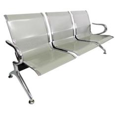 Cadeira Longarina Aeroporto Cromada 3 Lugares - Pelegrin