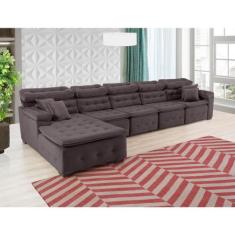 Sofá Orlando 4.20x1.70m com Chaise, Retrátil e Reclinável - Sofisticat