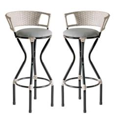 Kit 2 Banquetas Charme Assento Estofado para Área Gourmet  - Coage Móv