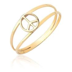Anel Símbolo Da Paz E Amor Hippie Ouro 18k Puro As514 - MAEHLER JOIAS,