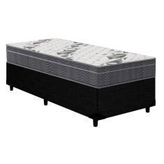 Cama Box Solteiro: Colchão Anatômico Ortobom D33/Ep Airtech 100 + Base Crc Courano Black(88X188)