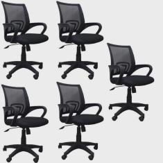 Kit 5 Cadeiras de Escritório Giratória Office Santiago
