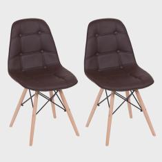 Conjunto 2 Cadeiras Eames Eiffel Botonê Marrom
