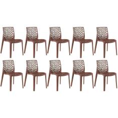Kit 10 Cadeiras Gruvyer Marrom