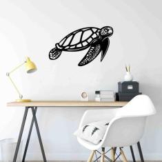 Quadro Decorativo Adorno Tartaruga 3mm Vazado - Mdf - Decoarts, Preto
