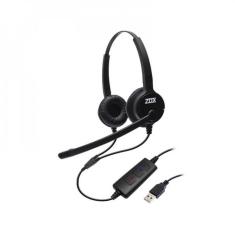 Fone De Ouvido Headset Zox Dh-80d Duplo Usb Preto