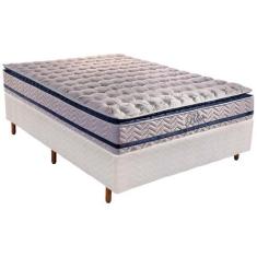 Cama Box Casal: Colchão Molas Ensacadas Paropas MasterPocket Blue + Ba