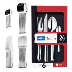 Faqueiro Brinox Turim 24 Peças Aço Inoxidável, Prata, 24 peças sendo: 
