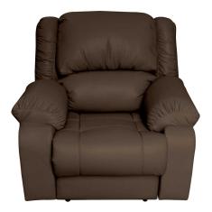 Poltrona do Papai Reclinável Manual Magnum PU Sintético Marrom Fosco - Gran Belo