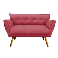 Sofá Retrô Namoradeira Anitta Suede Rose