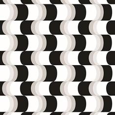 Papel De Parede Adesivo Lavável Abstrato Preto 18m