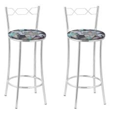 Kit 2 Banquetas Cromadas Bc51-b E507 Cromado/Preto