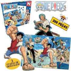 Quebra Cabeça One Piece Luffy e Zoro 200 Peças 3 Etapas