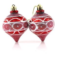 Kit 12 Bolas Pião Enfeite Àrvore Natal Pendente 60mm