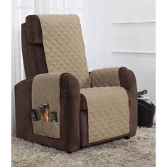 Capa De Sofá 1 Lugar Classic Face Única 50Cm Assento - Cáqui