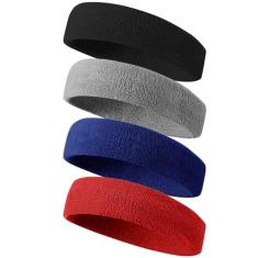 Tanluhu Bandanas esportivas para homens e mulheres, faixa de suor de tecido felpudo para tênis, corrida, basquete, malhar, executar - faixa de cabeça de algodão atlética para uso ao ar livre