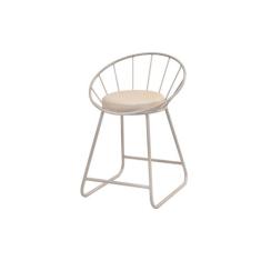 Banqueta Sunset Baixa Cadeira Metal Champanhe Luxo - Studio Metal Made