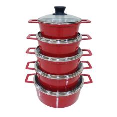 Jogo De 5 Panelas Alumínio Fundido Com Tampa De Vidro Extang