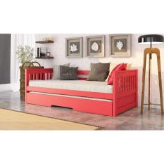 Bicama Mission Em Madeira Maciça-mdf Vermelho