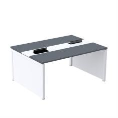 Mesa De Plataforma Dupla Para 2 Pessoas Corporativa 150x120/2p Grafito/branco