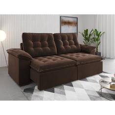 Sofá 4 Lugares Retrátil E Reclinável 251cm Detroit Bombom