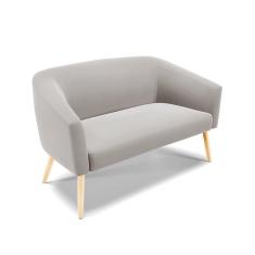 Namoradeira 02 Lugares Stella Veludo Natural Cinza