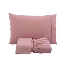 Jogo de lençol casal queen com elastico percal 400 fios 3 peças - THEO