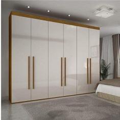 Guarda Roupa 6 Portas 6 Gavetas Conquista Rufato Imbuia/Off White