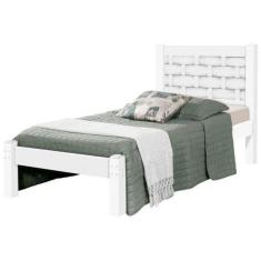 Cama Solteiro Laila J&A Móveis Branco / Lilas