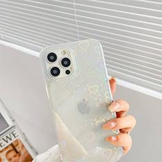 Moda gradiente amor padrão coração capa de telefone transparente para iPhone 11 12 13 Pro Max X XR XS Max 7 8 Plus SE Pára-choque à prova de choque, 46A, para iPhone 12