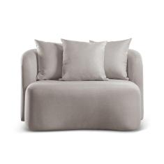 Sofá Curvo Orgânico Orion linho Cinza 101