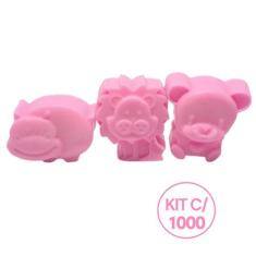 Kit 1000 Mini Sabonete Bichinhos Artesanal 3,5cm Sortidos - D&C, Rosa 