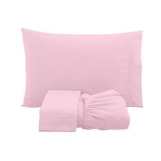 Jogo de lençol solteiro 3 peças 100% algodão percal 200 fios com acaba