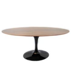 Mesa de Jantar Tulipa Saarinen Oval 160x90 cm Madeira Base Preta - Eer
