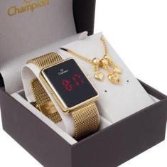 Relógio Digital Feminino Champion Dourado CH40080V