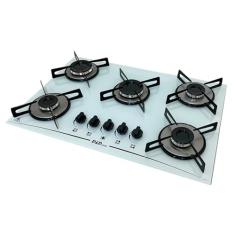 Fogão cooktop D&D 5 bocas a gás (BRANCO)