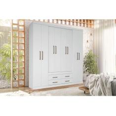 Guarda Roupa 8 Portas e 4 Gavetas Nápoles Branco - Santos Andirá