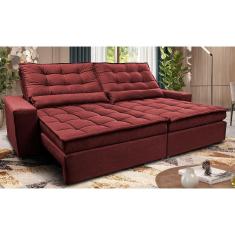 Sofá Retrátil e Reclinável 2,92m Molas Ensacadas Cama inBox Catar. Velusoft