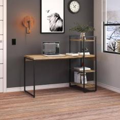 Mesa C-estante Alta 135x64x115cm C-03 Prateleiras Carvalho - Carvalho -