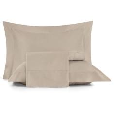 Jogo de Cama Queen Altenburg 4 peças Cetim de Tencel Marrom