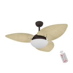 Ventilador de Teto Dormamu Marrom Texturizado 3 Pás Palmae Natural 127